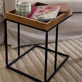 Wooden Top Sofa Side Table