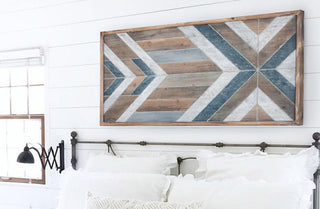LARGE Geometric Wood Plank Wall Art