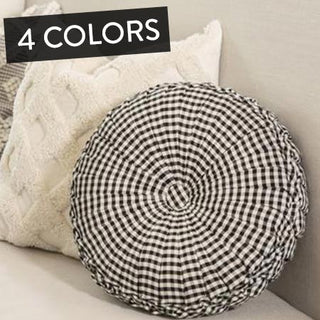 Gingham Pleated Pillow, Pick Your Color