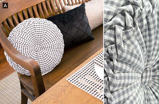 Gingham Pleated Pillow, Pick Your Color