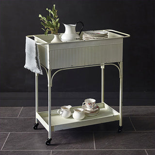 White Chippy Wash Tub Rolling Cart