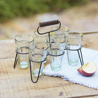 Rustic Parfait Caddy with Glasses