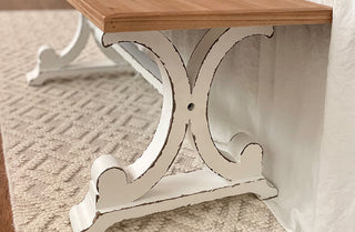 Distressed Wooden Corbel Bench