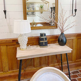 Modern Farmhouse Wood and Metal Console Table