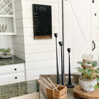 Rustic Chalkboard with Wooden Cubby