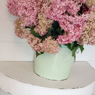 Whitewashed Half-Moon Accent Table