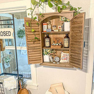 Natural Wooden Hanging Medicine Cabinet