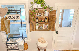 Natural Wooden Hanging Medicine Cabinet