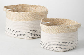 Handwoven Maize Baskets with Handles, Set of 2
