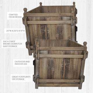 Oversized Rustic Wooden Crates, Set of 2