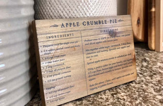 Rustic Wooden Recipe Cards, Set of 6