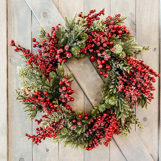 Icy Berry and Pine Wreath