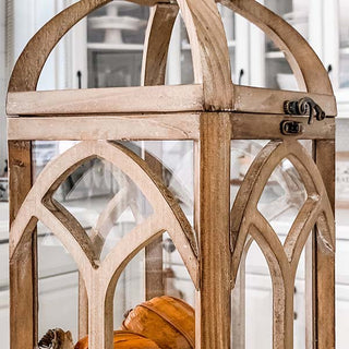 Cathedral Arched Wooden Candle Lantern
