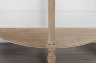 Half Round Wood Taupe Console Table