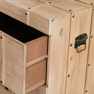 Wooden Storage Cabinet | Rustic Double Drawer