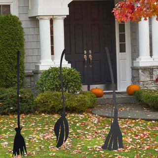 60 Inch Tall Metal Witch Broom Cutouts, Set of 3