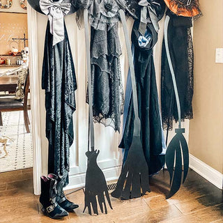60 Inch Tall Metal Witch Broom Cutouts, Set of 3