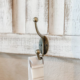 Distressed Mudroom Wall Shelf with Hooks