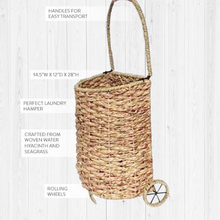 Woven Market Basket with Wheels