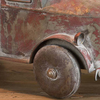 Distressed Metal Antique Finish Red Truck