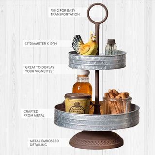 Two-Toned Double Tier Display Tray