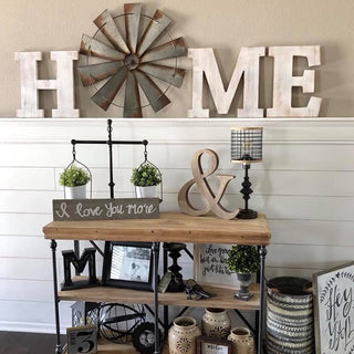 Wood Home Letters with Windmill
