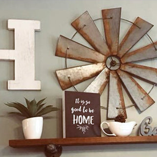 Wood Home Letters with Windmill