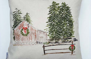 Winter Barn Pillow Case | Handmade in USA