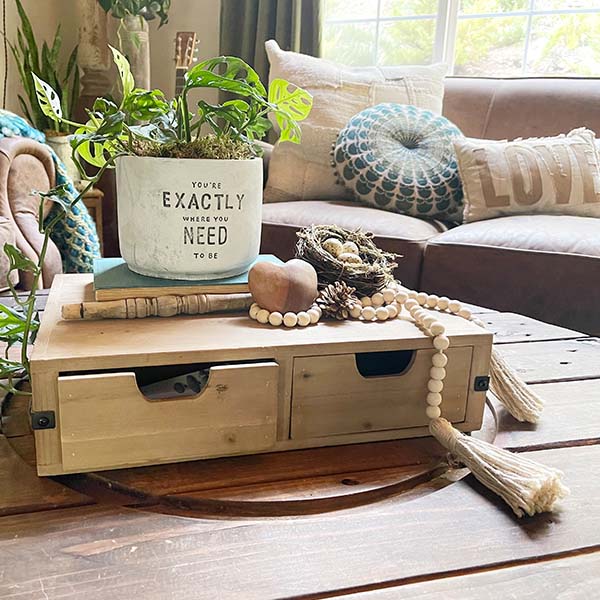 Wooden Storage Riser with Drawers - Decor Steals
