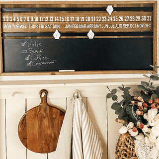 Wooden Framed Chalkboard Perpetual Calendar