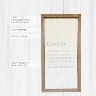 Wooden Framed Family Sign