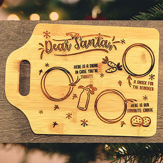 Dear Santa Laser Engraved Bread Board | Handmade in the USA