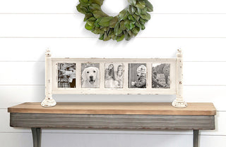 36 Inch Long Distressed Wooden Collage Frame