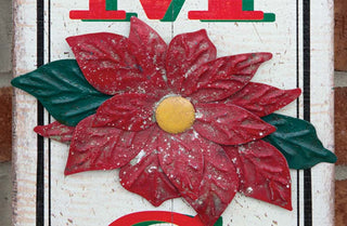 47.5 Inch Tall Merry Christmas Poinsettia Sign
