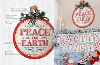 Peace On Earth Metal Ornament Sign