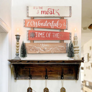 Most Wonderful Time Of The Year Wooden Planked Sign