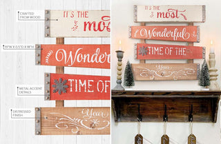 Most Wonderful Time Of The Year Wooden Planked Sign