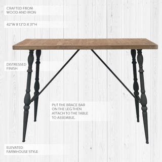 Wood and Iron Spindle Console Table