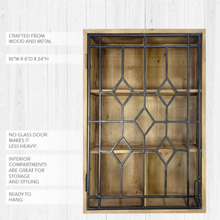 Decorative Curio Cabinet with Black Iron Door