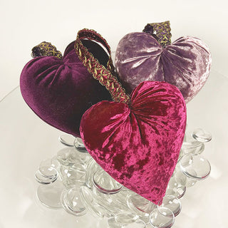 Set of Three Velvet Hearts, Pick Your Color
