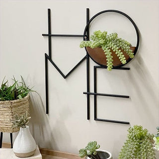 Home Sign with Copper Planter