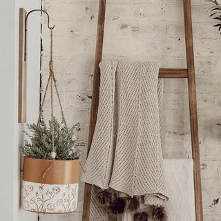 Floral Hanging Planter with Jute Rope
