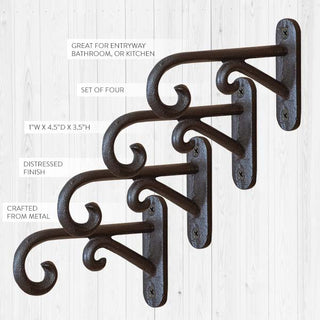 French Country Wall Hook, Set of 4