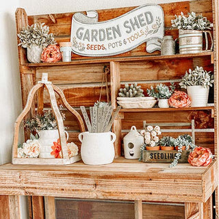 Vintage-Inspired Potting Caddy with Pots