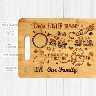 Dear Easter Bunny Bamboo Bread Board