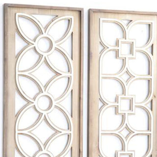 Wooden Floral Cutout Wall Panels, Set of 2