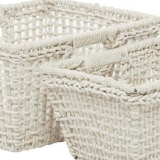 Woven Cotton Storage Baskets, Set of 2