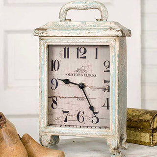 Distressed Wooden Tabletop Clock