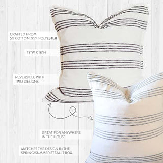 Reversible Striped Pillow Cover