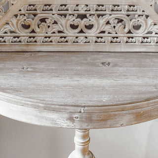 Whitewashed Demi Lune Table